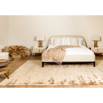 Katherine Carnaby Chrome Luxury Modern Plain Distressed Tonal Metallic Shimmer Hand-Woven High-Density Heavyweight Soft Textured Silky Viscose Tan Brown Rug-Asiatic Carpets-Rug Love - The Most Loved Rug Store